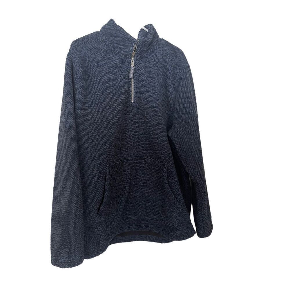 Tellu Ride Clothing Men's Blue Fleece Stand-Up Collar Quarter Zip Sweater XL
